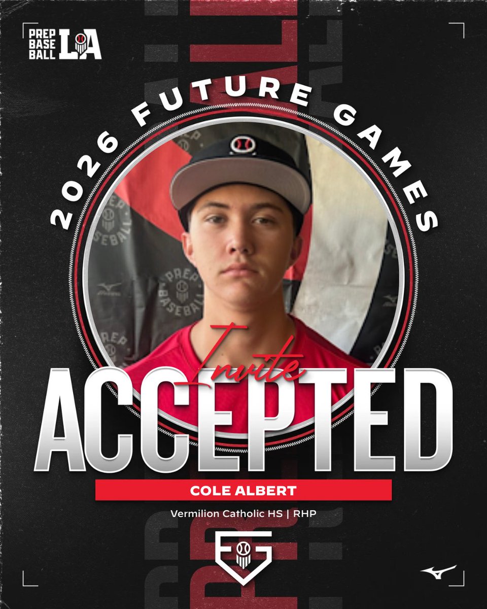 PrepBaseballLA's tweet photo. 🎟️ 𝐘𝐨𝐮𝐧𝐠𝐬𝐯𝐢𝐥𝐥𝐞, 𝐋𝐀 ➡️ 𝐄𝐦𝐞𝐫𝐬𝐨𝐧, 𝐆𝐀

2028 Cole Albert (Vermilion Catholic HS) is headed to @LakePointSports to represent Louisiana at the 2026 Prep Baseball Future Games.

Albert is one of the top right-handed arms in the state’s ‘28 class.

#BeSeen #PBFG26

👤 https://t.co/0pJOPnVlJs