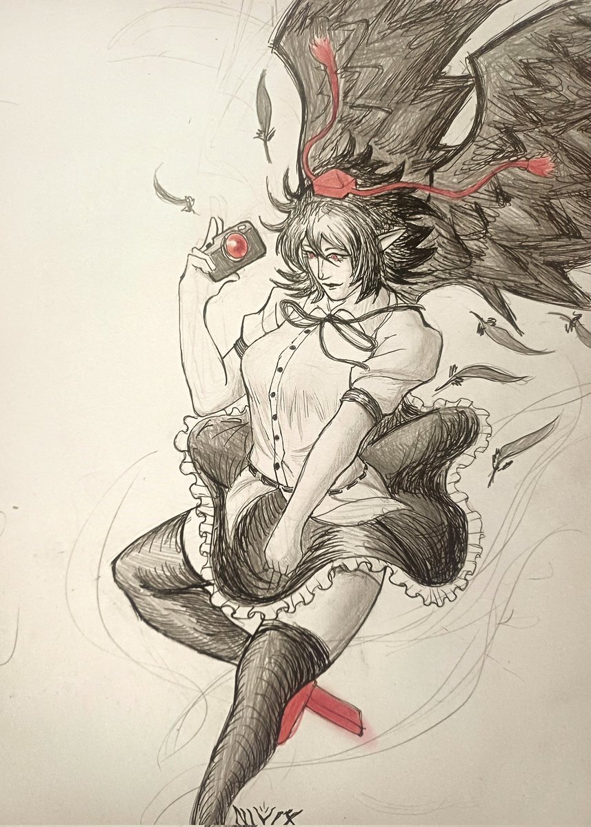 NIVIX00's tweet photo. Tengu journalist
#東方Projectㅤ https://t.co/jpVGUoRufn
