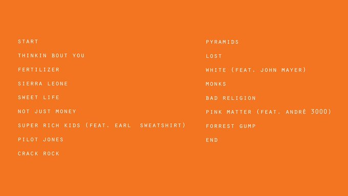 Kurrco's tweet photo. Frank Ocean's debut studio album 'Channel Orange' dropped 14 years ago today 🍊 

Favorite tracks? https://t.co/bzgpFmPO46