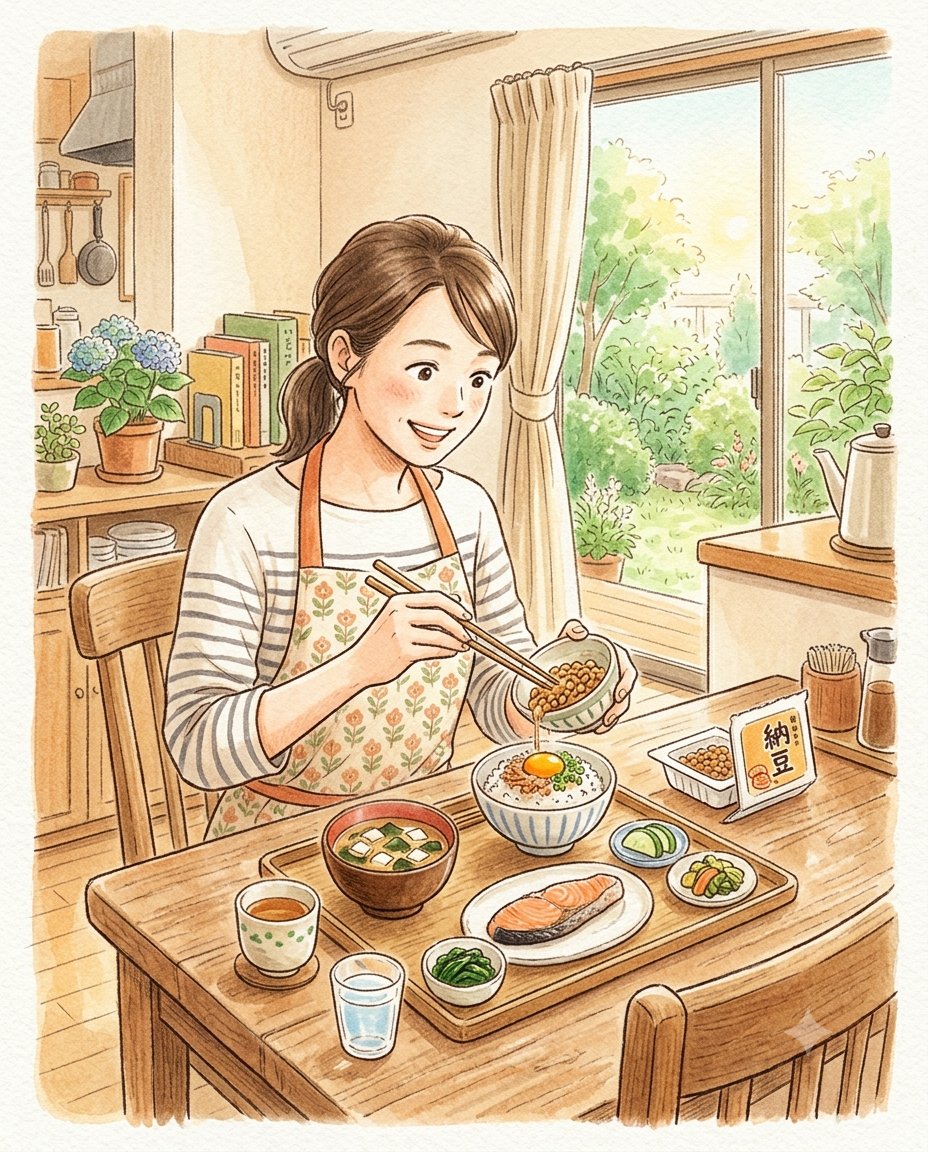 obana555's tweet photo. 今日は納豆の日。朝食に納豆を取り入れ、しっかり食べて暑い一日に備えましょう。体調管理は毎日の積み重ねです。 #納豆の日 #健康 #食生活 https://t.co/2kx8TXEv5Z