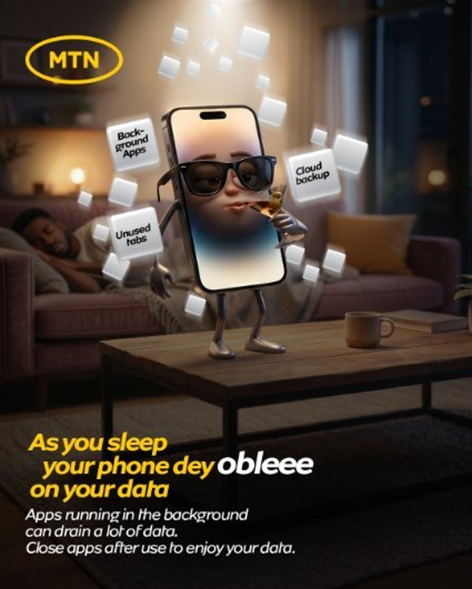 MTN180's tweet photo. Take a moment! Close unused apps and check your background data settings. Small actions can help you enjoy your bundle for longer.
#MTNDataTruth #StayInControl #MTNNG https://t.co/jnPyQENvBV