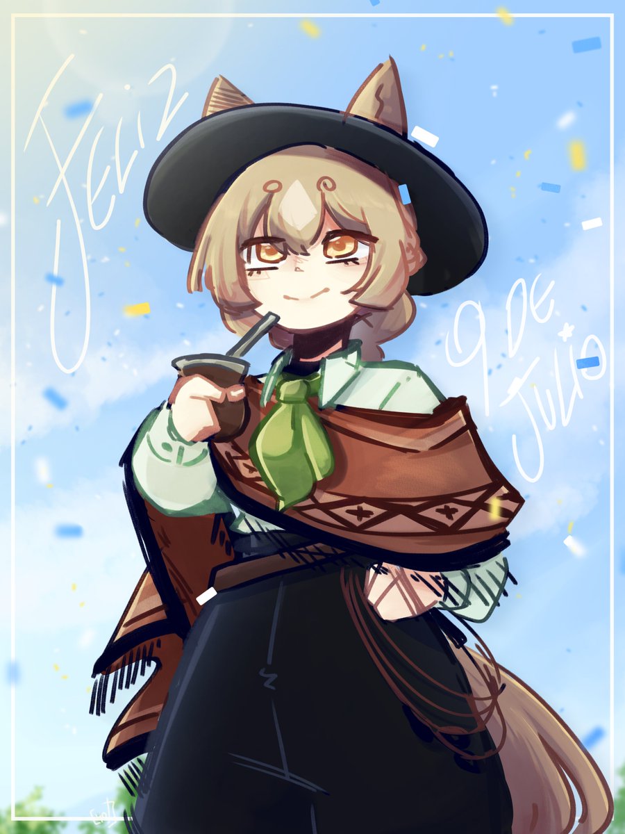Amelie_TheMacaw's tweet photo. WAAA FELIZ 9 DE JULIO WACHO AQUI SU CABALLA🇦🇷✨️

#Argentina #umamusumefanart #Umamusume #SantonoDiamond #9julio https://t.co/rMYrwWYXjo