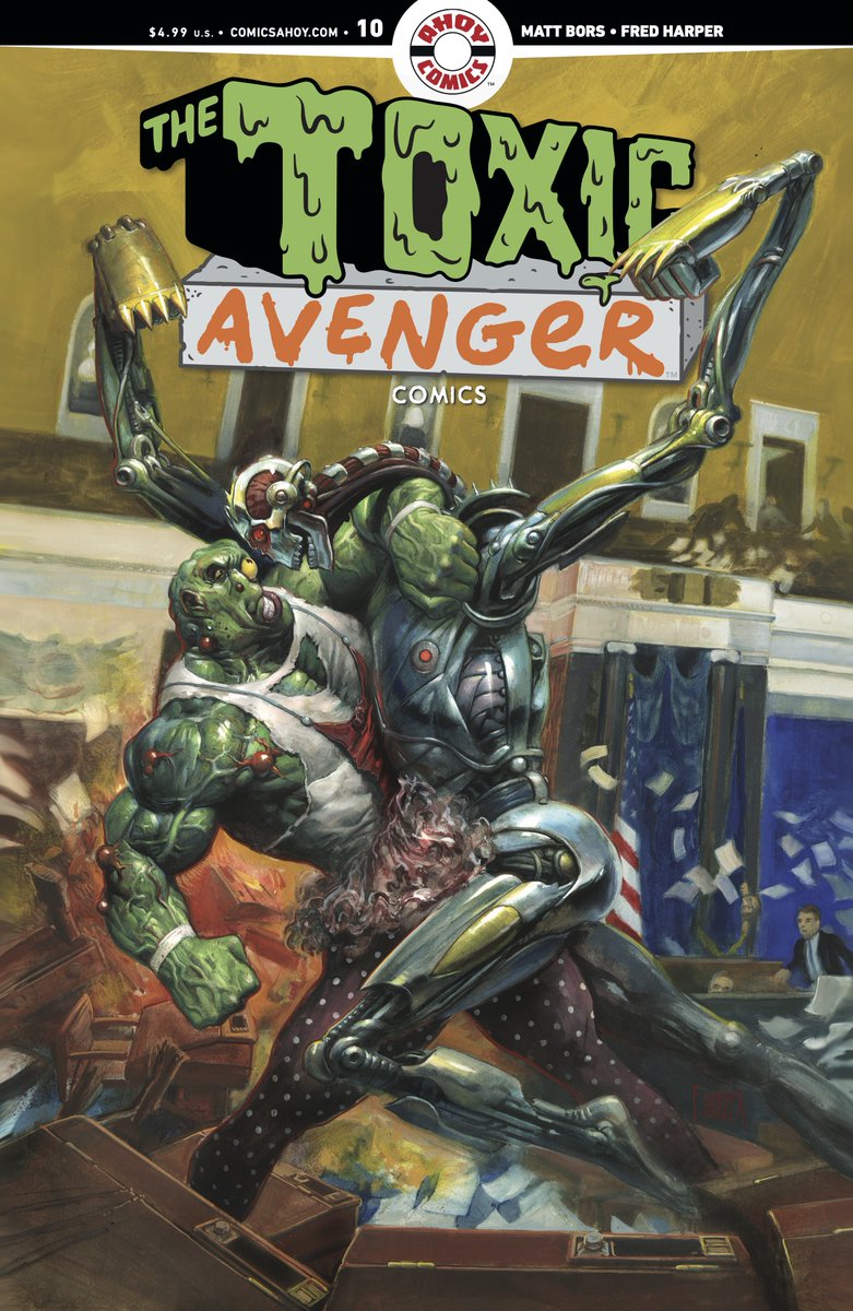 AhoyComicMags's tweet photo. ICYMI, @AIPTcomics named TOXIC AVENGER COMICS one of the best comics of the year!

The wild and weird series from @MattBors and @deadredfred about @Troma_Team's @ToxicAvenger in D.C. landed us the coveted “Please Never End” Award.

Issue #10 lands 7/29!

https://t.co/B4OSFlQTyf https://t.co/IhePfvMiIQ