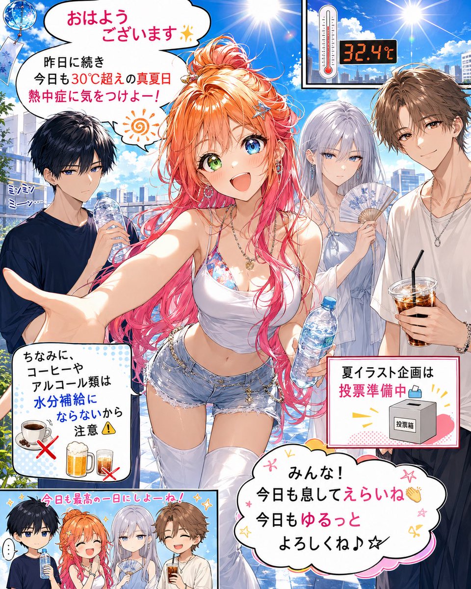 おはようございます✨ 昨日に続き 今日も30℃超えの真夏日 熱中症に気を