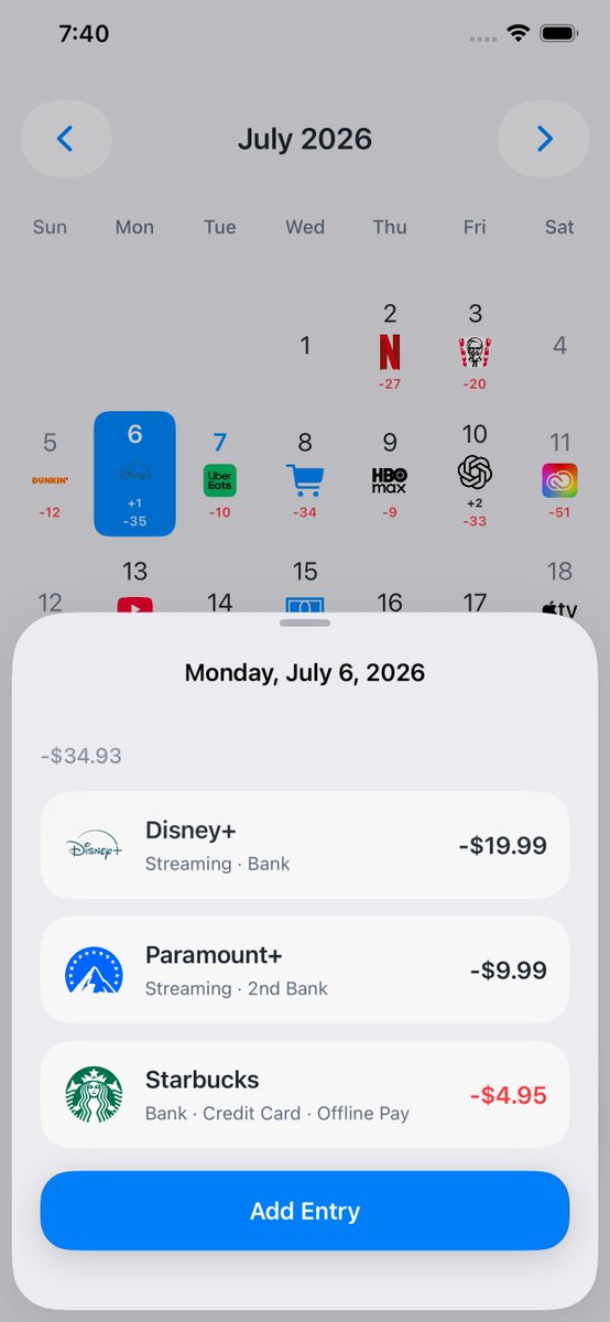 heungbok_lee's tweet photo. I made a personal finance app for iPhone called Kirocal.

Kirocal is a budgeting app that helps you organize expenses, subscriptions, receipts, and assets around a calendar.

Main features
- Clean interface designed to match the native iOS style
- Subscription payment date management with custom icons
- Receipt capture with AI-assisted auto entry and expense record creation
- Asset balance management and payment method tracking
- Multiple currency support with automatic exchange rates
- Theme, icon, and category customization

Kirocal is currently available for beta testing through TestFlight.

Join TestFlight:
https://t.co/X7BxMTyBKV

Official launch is planned for July.

More information:
https://t.co/kZJBB6pPhu

Please try it out and let me know if there is anything inconvenient or anything you would like to see improved. I will do my best to reflect feedback before the official release.