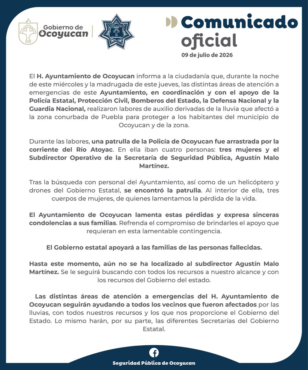 AytoOcoyucan's tweet photo. #OcoyucanInundación https://t.co/CNRpwO7Ydp