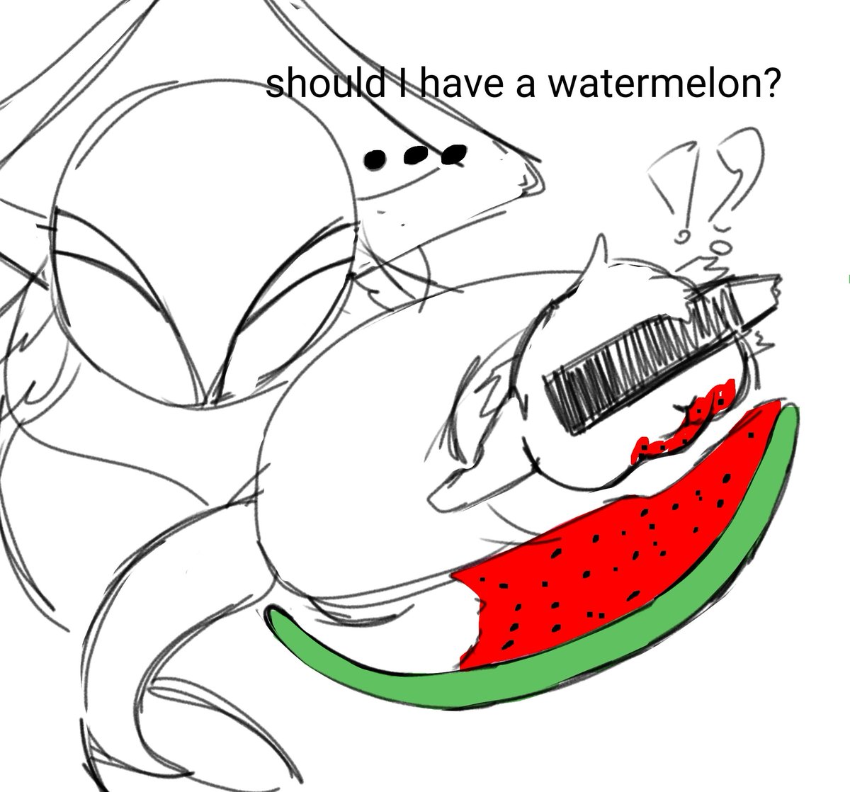 cranberryloll's tweet photo. He doesn't want to share the watermelon.

#Art #PHIGHTING https://t.co/e7ZTgAZc1A