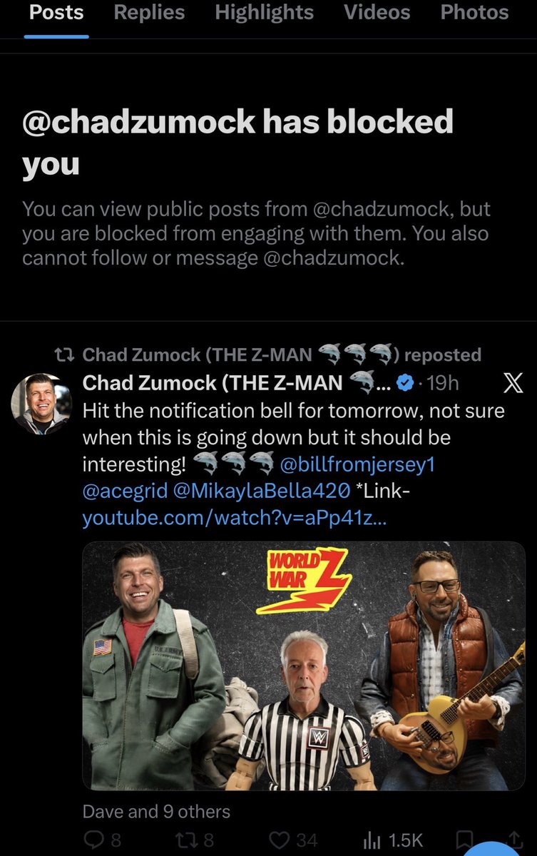 misterbeer's tweet photo. I don’t think I’ve ever engaged with @chadzumock on X and I’m blocked. Lmao. He immediately puts what would probably have been his most viewed stream behind a paywall. What a tool. Way to drum up interest in your “special”. @whoarethesepod @pmelt @CardiffElect @BeDabbler https://t.co/OOXWUc0u5I