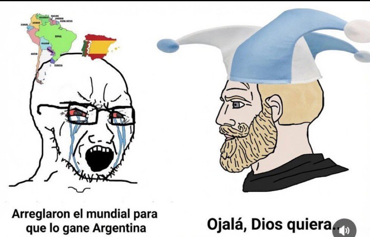 Antonyyoel09's tweet photo. @RAMIROMARRA Pero ojo el mundial está arreglado para argentina 😭😭😭 https://t.co/S2e9SmiB5J