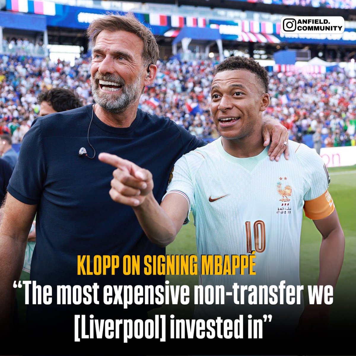 anfieldcoms's tweet photo. Klopp tried to sign mbappe before he went to psg 😭 https://t.co/mcxGWpNKsv