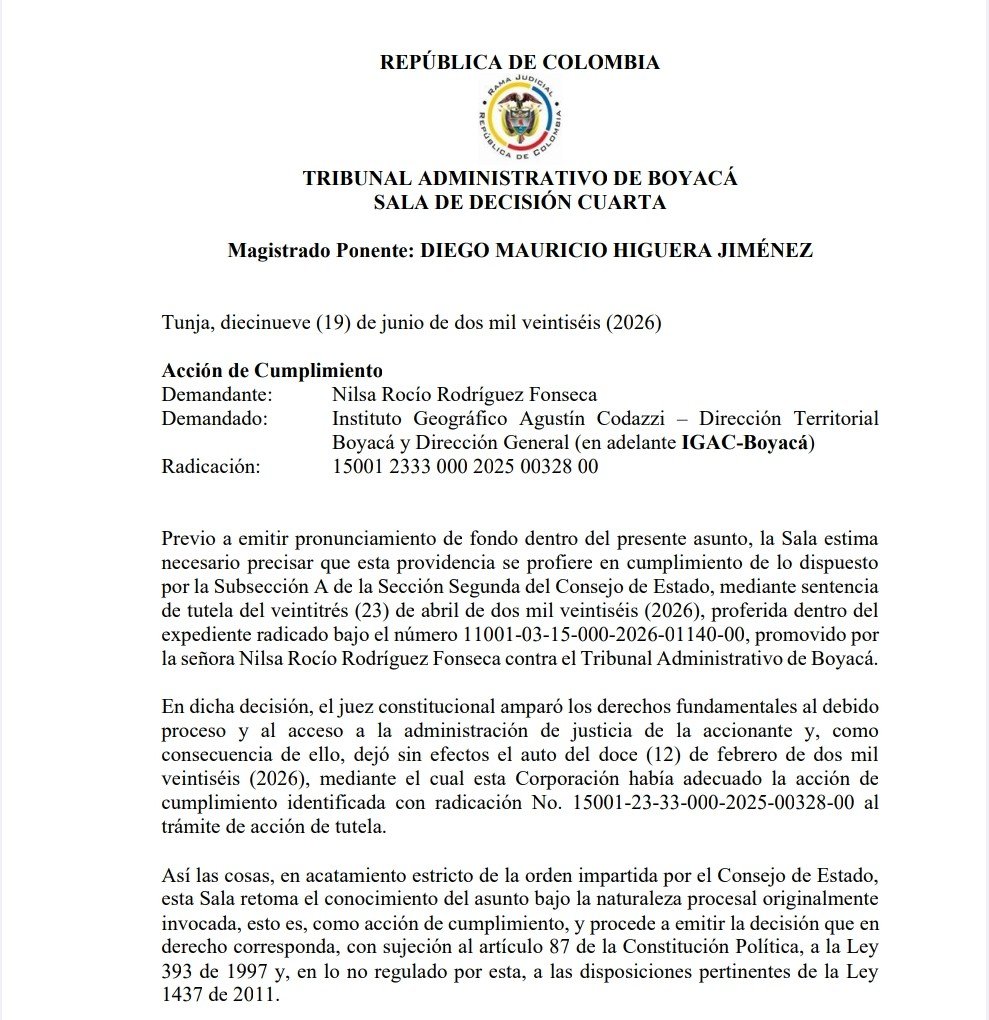 relatoriaCCA's tweet photo. @TRIBUNAL_ADMBOY Determino que la naturaleza definitiva de un acto administrativo se define por sus efectos jurídicos reales y materiales no por la denominación formal que la entidad
https://t.co/RJNeFLa9Bm https://t.co/wmzSsSkP5C