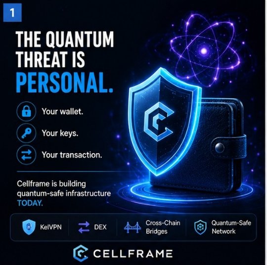 SmileSwazzy's tweet photo. Quantum threats aren't just for governments.

They're coming for wallets, private keys, and digital assets too.

That's why @cellframenet is building quantum-safe infrastructure today,not tomorrow.

#Cellframe #QuantumSecurity https://t.co/qWvyRWAqd8