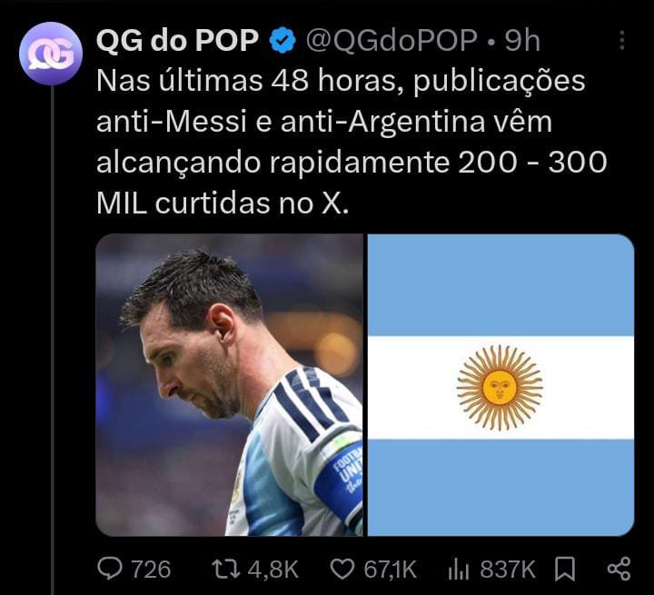 DarkContentxp's tweet photo. Inacreditável isso, vão acabar com uma das histórias mais lindas do futebol e um dos maiores talentos por causa de ondas de difamação, estou cansado e muito triste com isso, parabéns pra essas pessoas que conseguiram, inacreditável.

Desculpa Messi. https://t.co/IMlEzOYAiE