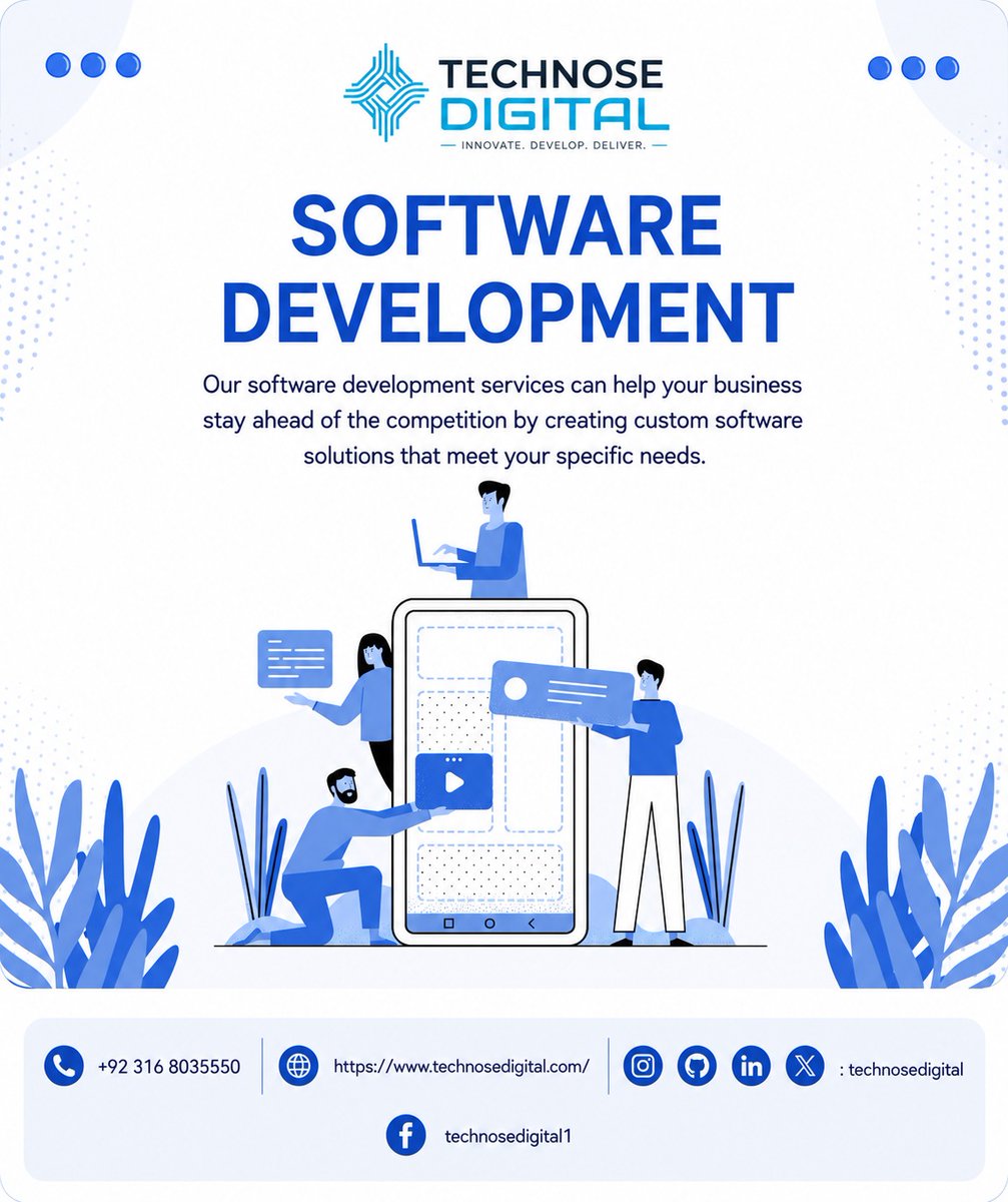 technosedigital's tweet photo. Rigid, generic software slowing down your business?

Let's build tools designed specifically for your workflows.

Innovate. Develop. Deliver. 
https://t.co/qh7Lqc1Ivd
+92 316 8035550
#SoftwareDevelopment #CustomSoftware #TechSolutions #TechnoseDigital https://t.co/7maETLwoik