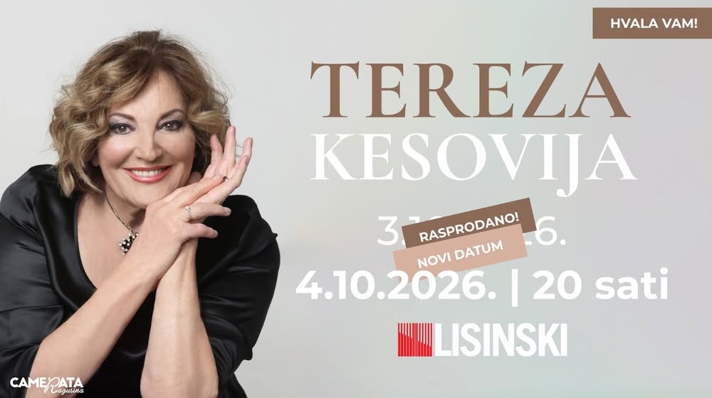MDuilhe's tweet photo. TEREZA Kesovija 2026… SUPER UN CONCERT (bis) à ZAGREB
Nihad merci pour l’info !
Traduction Google : Pour ceux qui n'ont pas réussi à obtenir des billets pour le 3/10, des billets seront bientôt disponibles pour la deuxième date de Tereza : le 4/10/2026.
https://t.co/HD3WHy8bOJ https://t.co/J4vB2L7THS