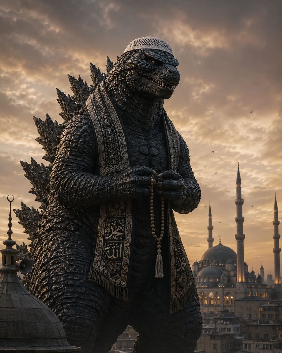 mditkowsky1's tweet photo. Muslim Godzilla from the Islamic Republic of Japan has arrived to block the Strait of Vermouth. https://t.co/9kHZ7LzxlM
