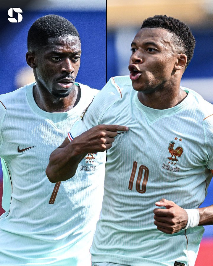 ثنائي يصنع التاريخ في مونديال واحد! لأول مرة في تاريخ منتخب فرنسا، ينجح لاعبان في تسجيل 5 أهداف أو أكثر خلال نسخة واحدة من كأس العالم: كيليان مبابي عثمان ديمبيلي. المصدر : Squawka #كأس_العالم_مع_أوليه 