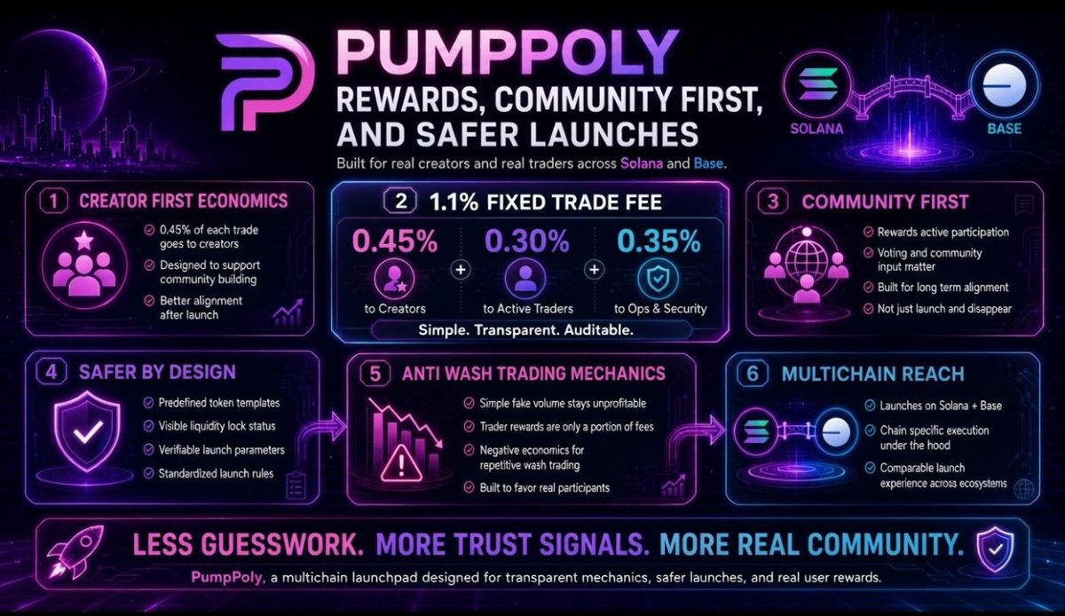 webzjoker's tweet photo. No massive insider allocations. No sniper-bot advantages. @Pumpopoly uses an algorithmic distribution mechanism to ensure every participant gets a transparent, level playing field during token launches. Community first, always.
#pumppoly #DeFi #solana #Base https://t.co/6D7udM74tz