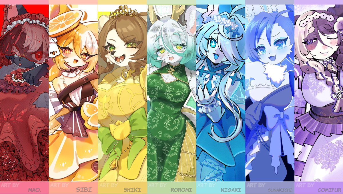comifur's tweet photo. Rainbow × Dress!!  🌈 https://t.co/gvlpZk0T1n