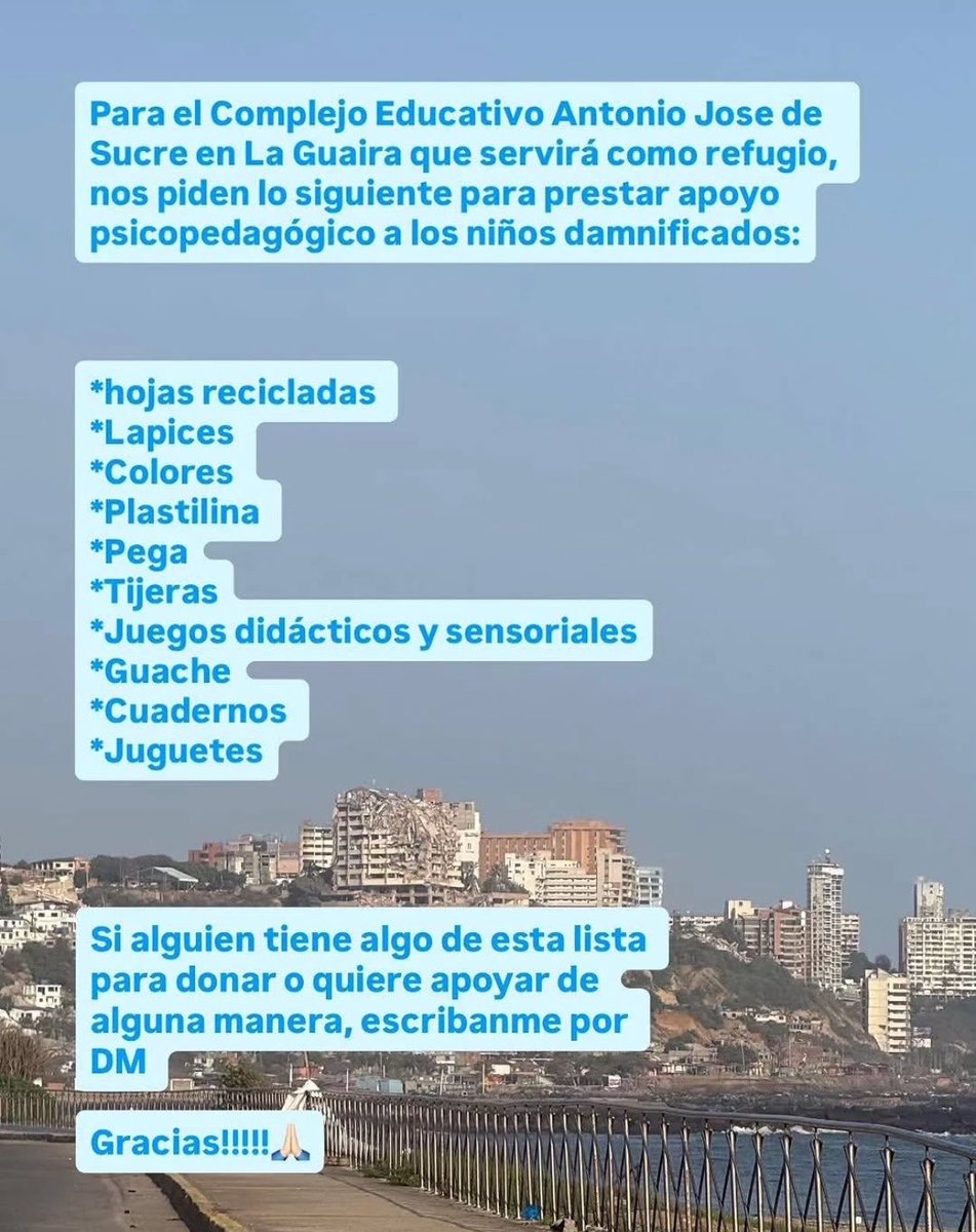 sosvenezuelaj's tweet photo. #9Jul #AtencionVZLA #ServicioPublico #URGENTE #LaGuaira

09/07/26 🚨🚨🚨 URGENTE DIFUNDIR🚨🚨🚨: 

Piden ayuda con donaciones para el Complejo Educativo Antonio José de Sucre en La Guaira el cual servirá como refugio: https://t.co/SKjglcfm3A