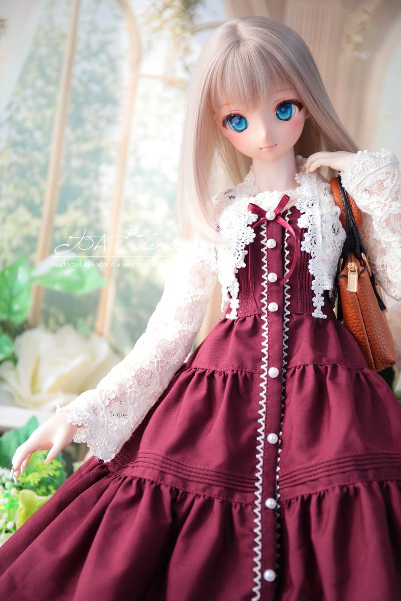TOAClaris製(DD用)ワンピース 🍉ピンタックワンピースセット（ボルドー） DD（～L胸） & SDGr.少女