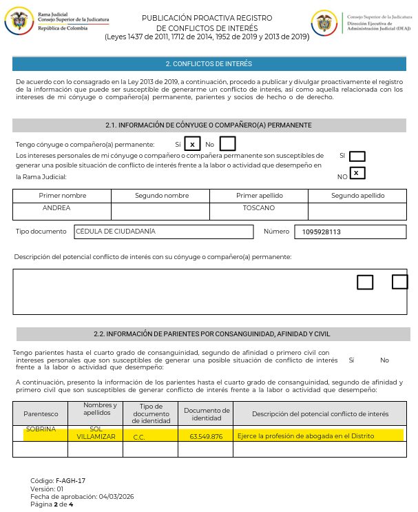 Palermo73's tweet photo. INVEROSÍMIL. El juez Jorge Gómez Toloza declaró oficialmente que la abogada Sol Villamizar es su sobrina. Aun así, ella actuó como apoderada de la @AlcaldiaBGA en procesos de su despacho. ¿Se declaró impedido? ¿Se informó a la contra parte del proceso? ¿Existen otros procesos? https://t.co/w9V5KmDcUT
