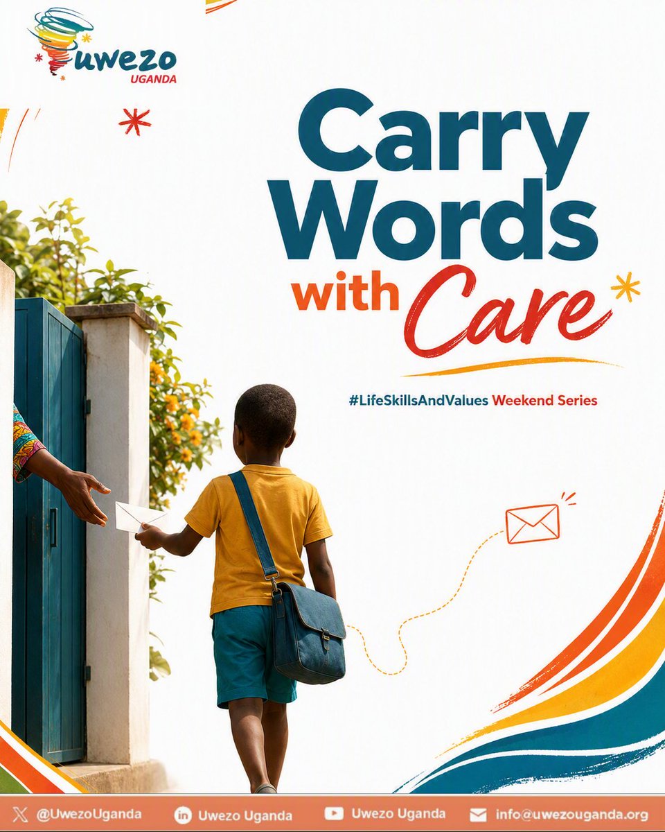UwezoUganda's tweet photo. In this #LifeSkillsAndValues Weekend Series, we continue to reminiscence on how life skills and values were natured. Before the advent of phones and voice notes, African homes trusted children to carry important messages and return with the reply. That simple errand still resonates to today’s world: listen well, speak clearly, respect others, and carry every word with honesty.