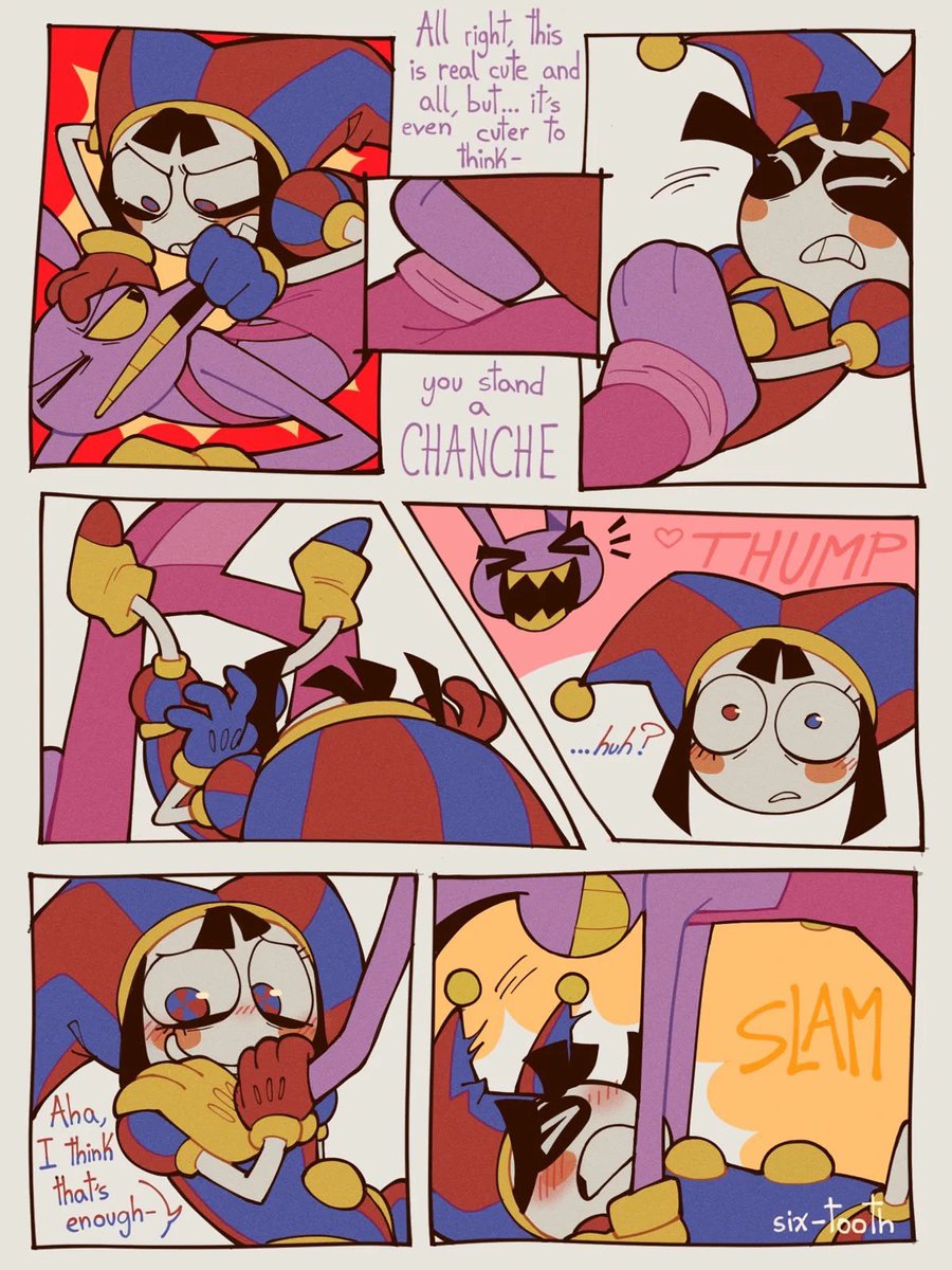 DigitalCircusVi's tweet photo. Huh? Hehe 

#tadc #theamazingdigitalcircus #Jax #Pomni #comic #fanart https://t.co/TnPs0rit9d