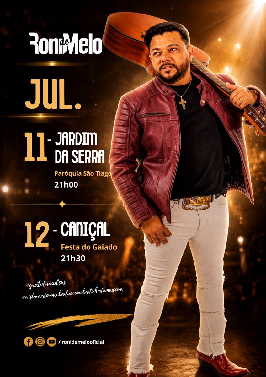 RonideMelo's tweet photo. 📍Marque em sua Agenda📍
É já nesse fim de semana🤠
#gratidaoadeus #misturandoomeubailaocomobailinhodamadeira 🙏🙏🙏

#jardimdaserra #canical #madeira #portugal https://t.co/MnZwq2C5M6