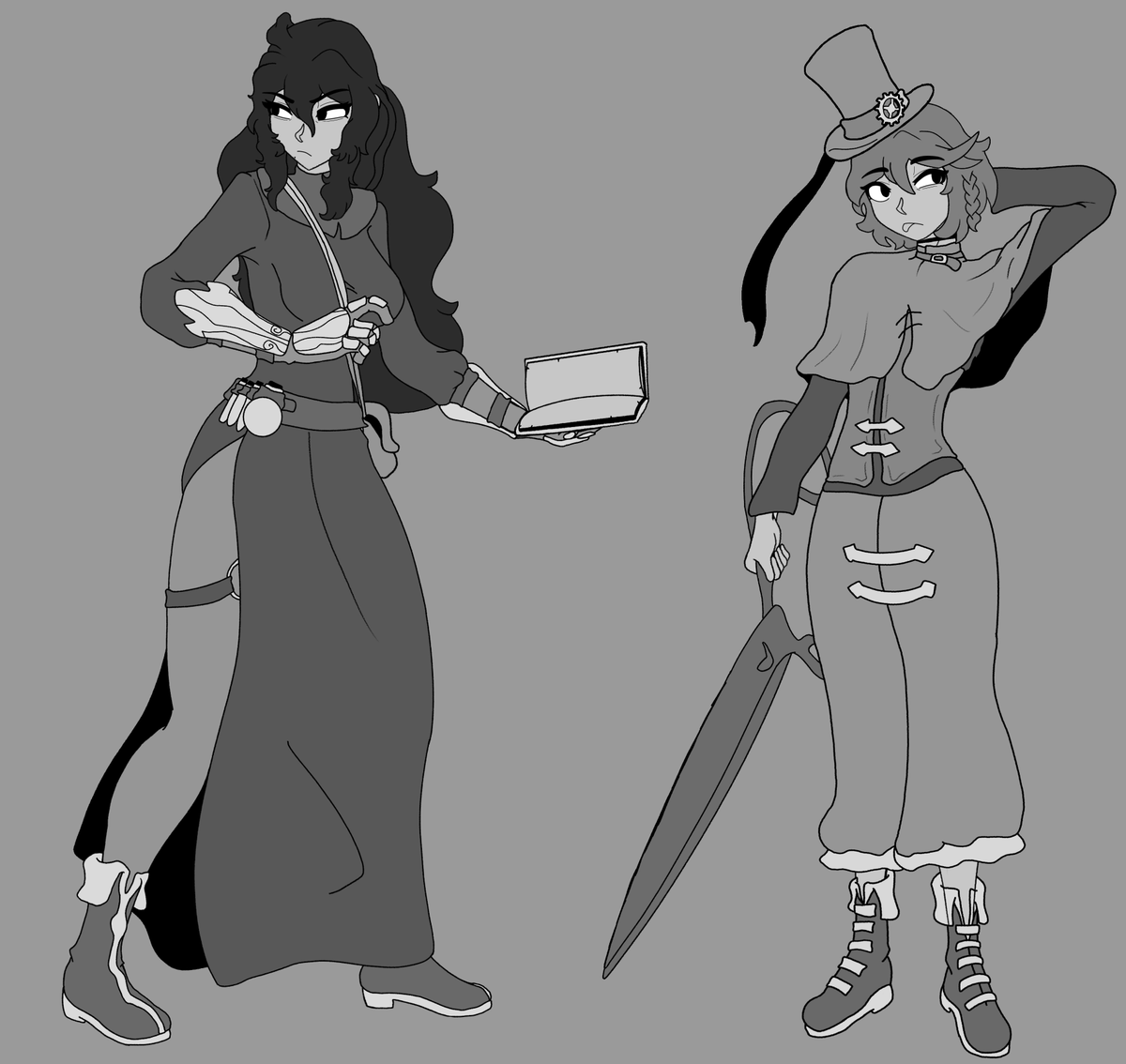 JustAGhostArts's tweet photo. Worst grayscale ever, but whatever.
#WIP #oc #rpg https://t.co/WEM8d2kQkl