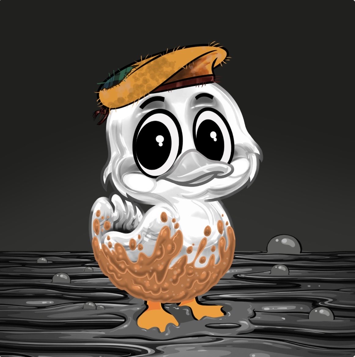 Flipfury40's tweet photo. Hi this is Sludgeberet!!
Once a fancy show-duck, Sludgeberet fell into the Yuck Pits during a storm. He emerged covered in permanent sludge, proudly wearing his crusty tam. Now Yuc Mudflap’s right-hand duck and chief Yuckfluencer photographer, he lives by the motto: “Clean is temporary. YUC is forever.”
This is #YuckTag
Ur turn @OrpaZeth