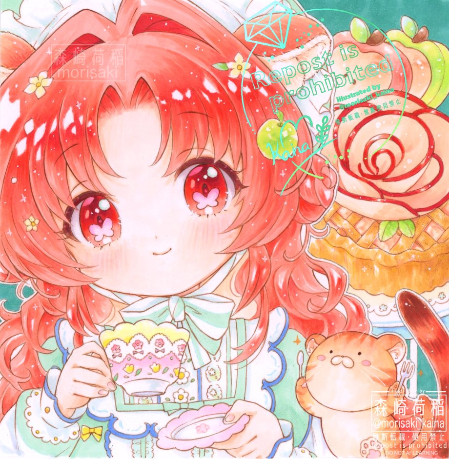 ┈ • ┈ • ୨୧ • ┈ • ┈ • ［アップルパイ］ 10角サイズ額装 / #コピック