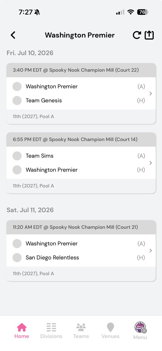 addyjack27's tweet photo. Updated schedule for this weekend in Hamilton Ohio!! Washington Premier #11 https://t.co/NtqU21A8ug