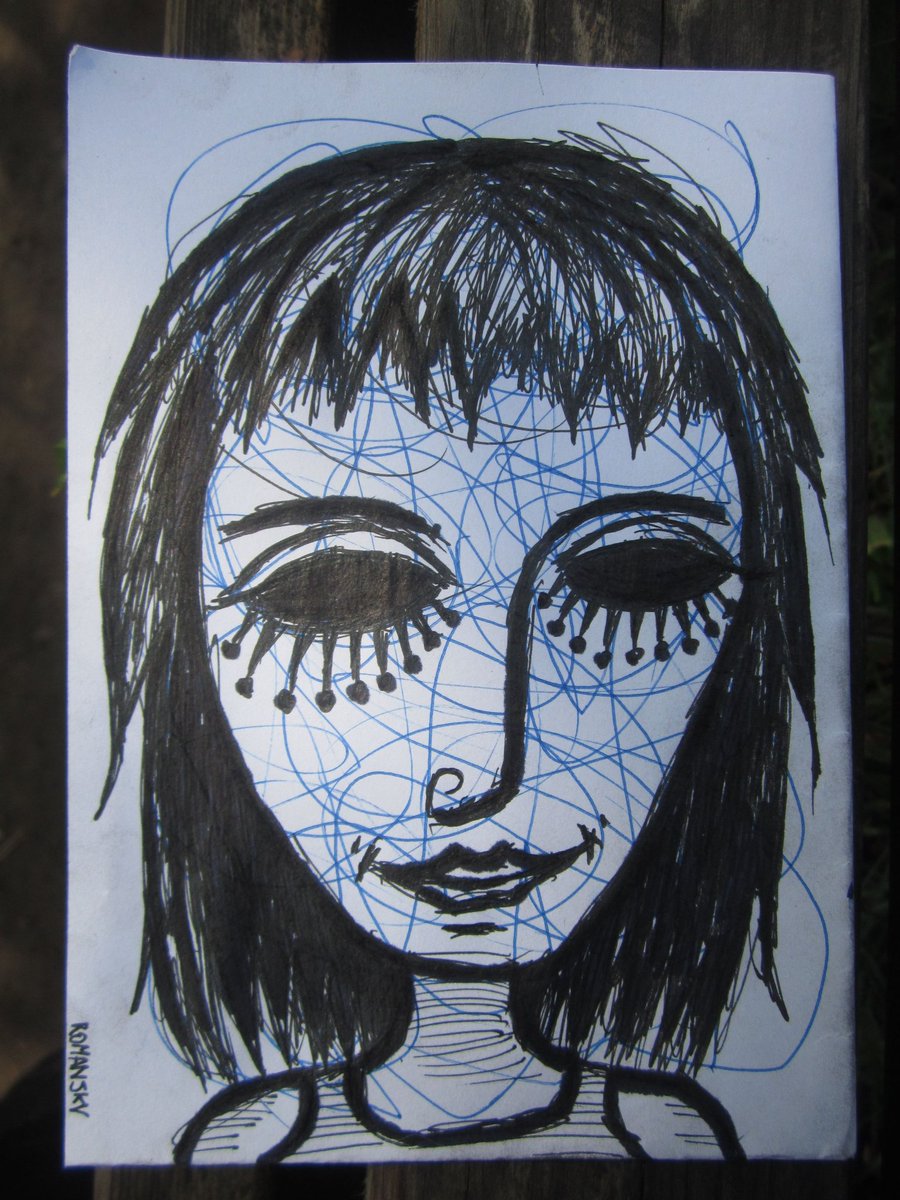 RomanSkvRybisk's tweet photo. Бездноглазая девушка. \ My drawing.

Глубина бесконечности там где должны быть глаза ...

Рисунок обрисован из случайных каракулей.
#арт #рисунок #рисование #портрет #набросок #скетч #искусство #художество #творчество #романскворцов 
https://t.co/7kwbvWCdSv https://t.co/OtXUrbGZOx