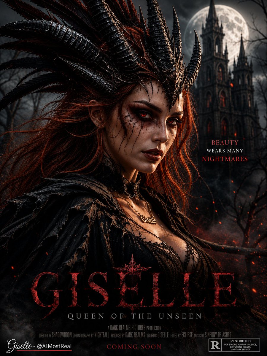 AImostReal's tweet photo. Queen of the Unseen 👑🌑
The shadows bow. The night listens. And the unseen finally has a face.
This is not a fairytale. This is a warning.
Coming soon… if you dare.
#Giselle #QueenOfTheUnseen #GothicQueen #HorrorQueen #ComingSoon https://t.co/06rFX6NhPu