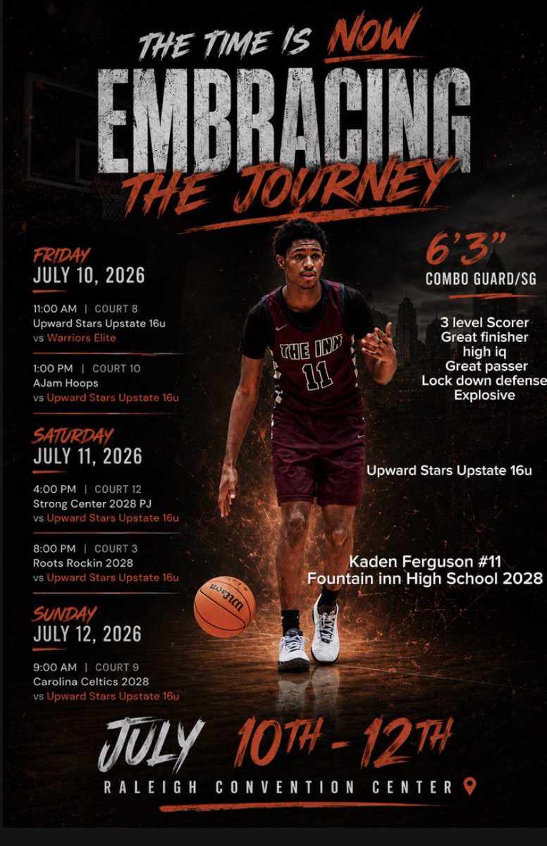 KadenFerguson_6's tweet photo. Come check me and my Teammates out during this upcoming live period at Rayleigh Convention center! 
@AndrewBaxleySC 
@POBScout 
@BlueHoseMBB 
@UpstateMBB 
@BasketballFihs 
@Swanny1973 
@PhenomExposure 
@CoachKenneyG https://t.co/MtYYVDJDLm