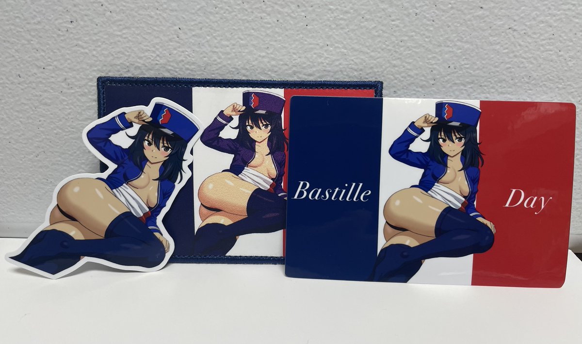 wizardhatpinups's tweet photo. #girlsundpanzer #garupan #gup #france 
With France breaking @essie_ch curse and France playing next on July 14, I've got some Andou stickers and patches to celebrate Bastille Day! https://t.co/e7esgPBb0N