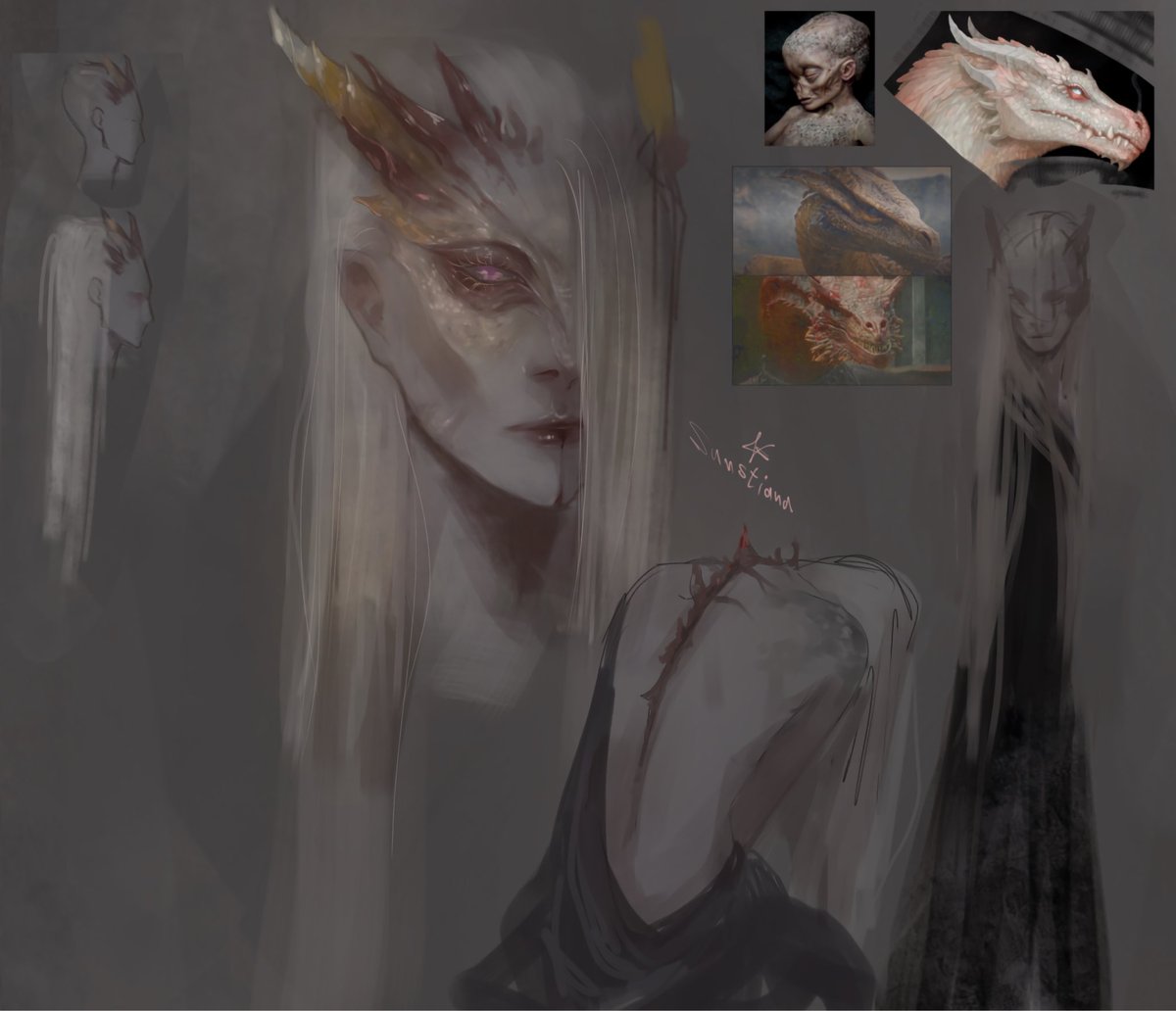 SUNSTIANA's tweet photo. I'm actually tempted to do all the targs like this with their dragons 👀✨

#Visenya #asoiaf #art #hotd https://t.co/1HtKE5vvza