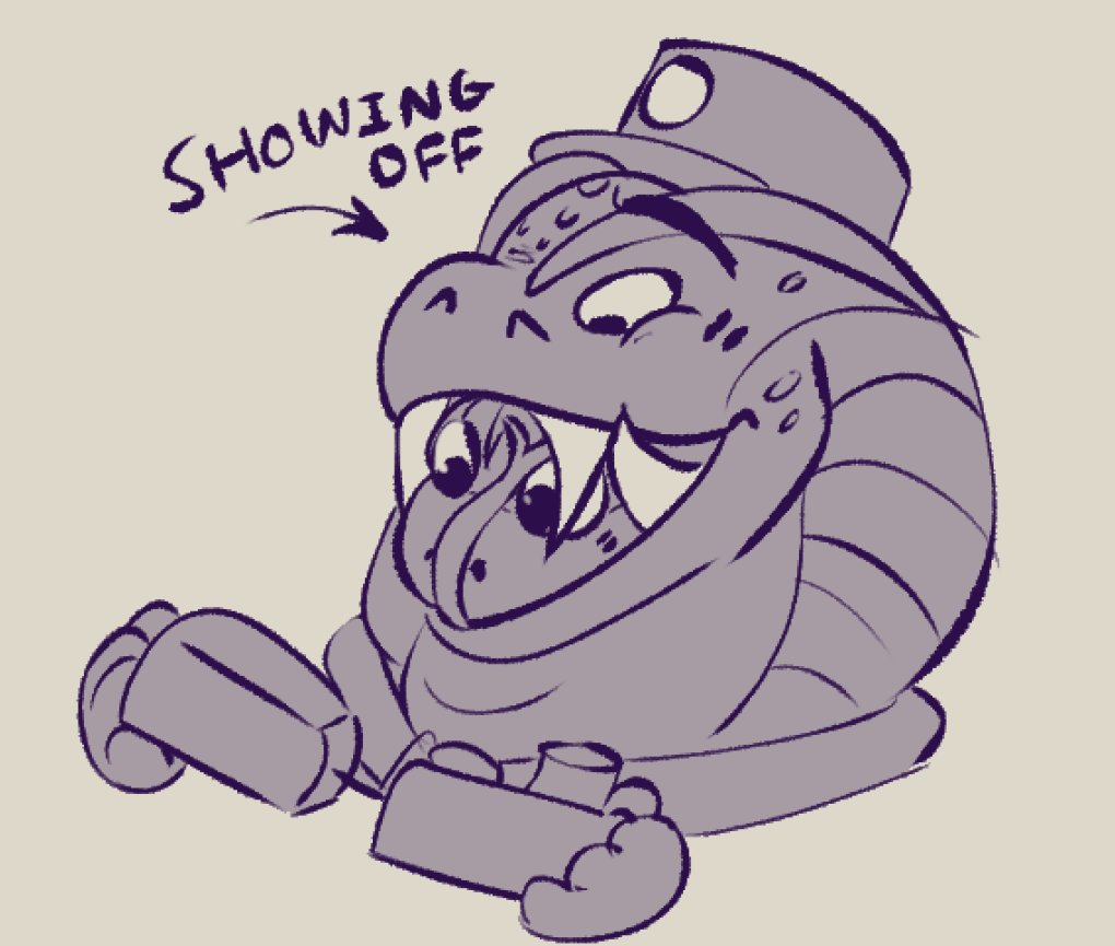 SabertoothPuma's tweet photo. recently found a reptile friend who likes his model trains, I think is happy with this predicament https://t.co/ApiGSJdV7h