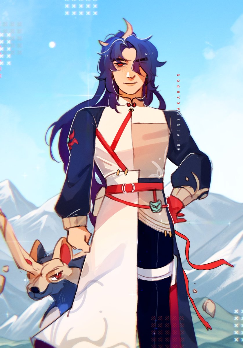 DivineParahdox's tweet photo. Alright well, since HNA Blade and HSR Blade aren't the same, it means I should revisit HNA Blade's fan design and make him SEXIER 😈😈😈

Should we make him have that boob window though hm- https://t.co/rz40bkO5Au