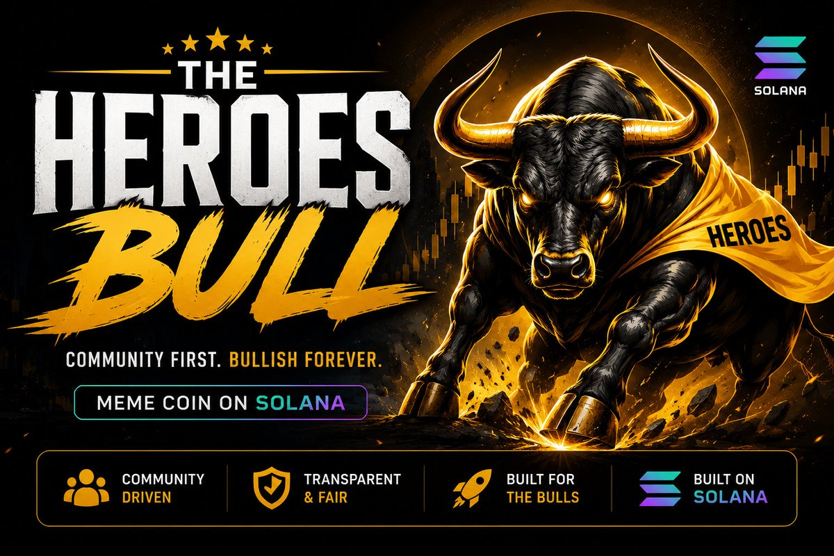 TheHeroesBull's tweet photo. 🦸🐂🚀 THE HEROES BULL IS LIVE! 🚀🐂🦸

Every bull run needs its heroes.

$HEROES is bringing heroic meme energy, community-driven momentum, and Solana speed straight to the trenches. 💎🔥

💰 Token: $HEROES

📌 CA:
3fvibrZkS9JiuJJGzBkRNci6xTuWfMv6hqPgt2xXpump https://t.co/CAItIYowck