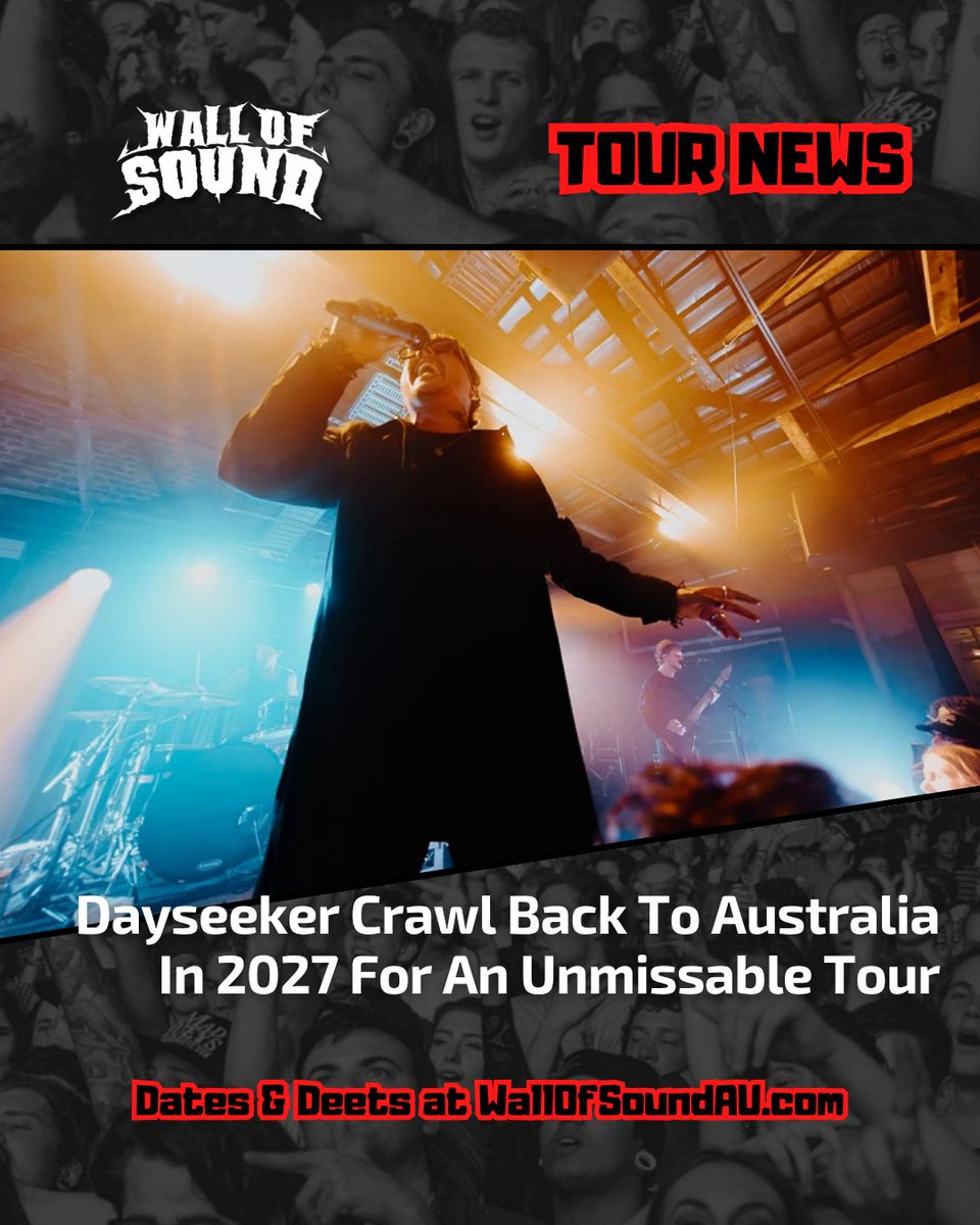 wallofsoundau's tweet photo. dayseeker are set to get tongues wagging with their biggest Aussie shows yet in early 2027, including a Valentine's Day performance where (let's face it) all eyes with be on Rory, right?

https://t.co/BSQVDDRBP8 https://t.co/L62ZSjFoDE