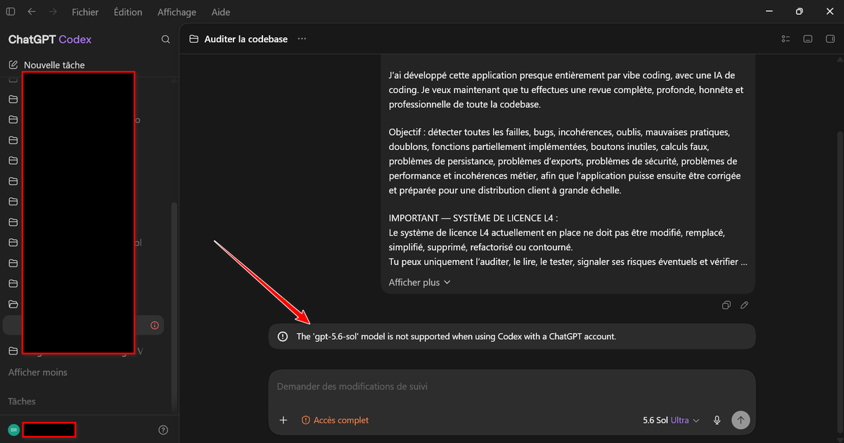 DavidChels333's tweet photo. Are you "The 'gpt-5.6-sol' model is not supported when using Codex with a ChatGPT account." or I'm alone?
#gpt-5.6-sol https://t.co/X3mGnN8UkX