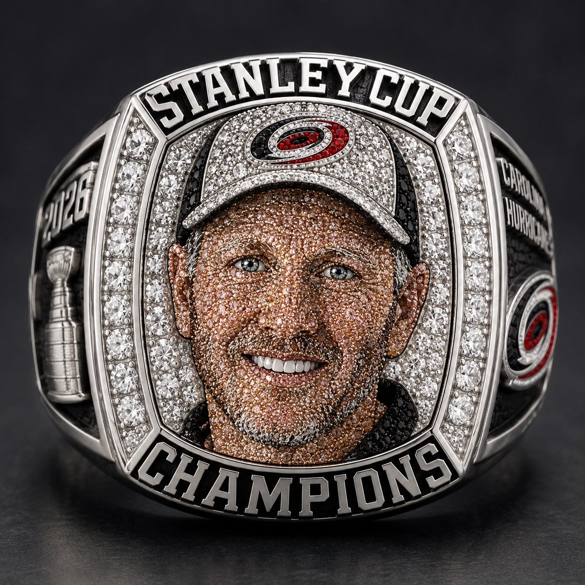 HabsLaughs's tweet photo. LEAKED! 

I have an exclusive image of the Carolina Hurricanes Stanley Cup Ring. https://t.co/SsYaohUJdS