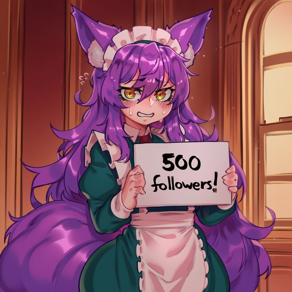 MuraGens's tweet photo. 500 Masters, already?! That was fast…

You have Murasaki’s gratitude! And concern… she’s not used to having so many eyes on her. 

As celebration and thanks, I’ll be temporarily taking some requests - just retweet, and leave a comment of what you’d like to see. I’ll do a bunch! https://t.co/u954X4gNLP