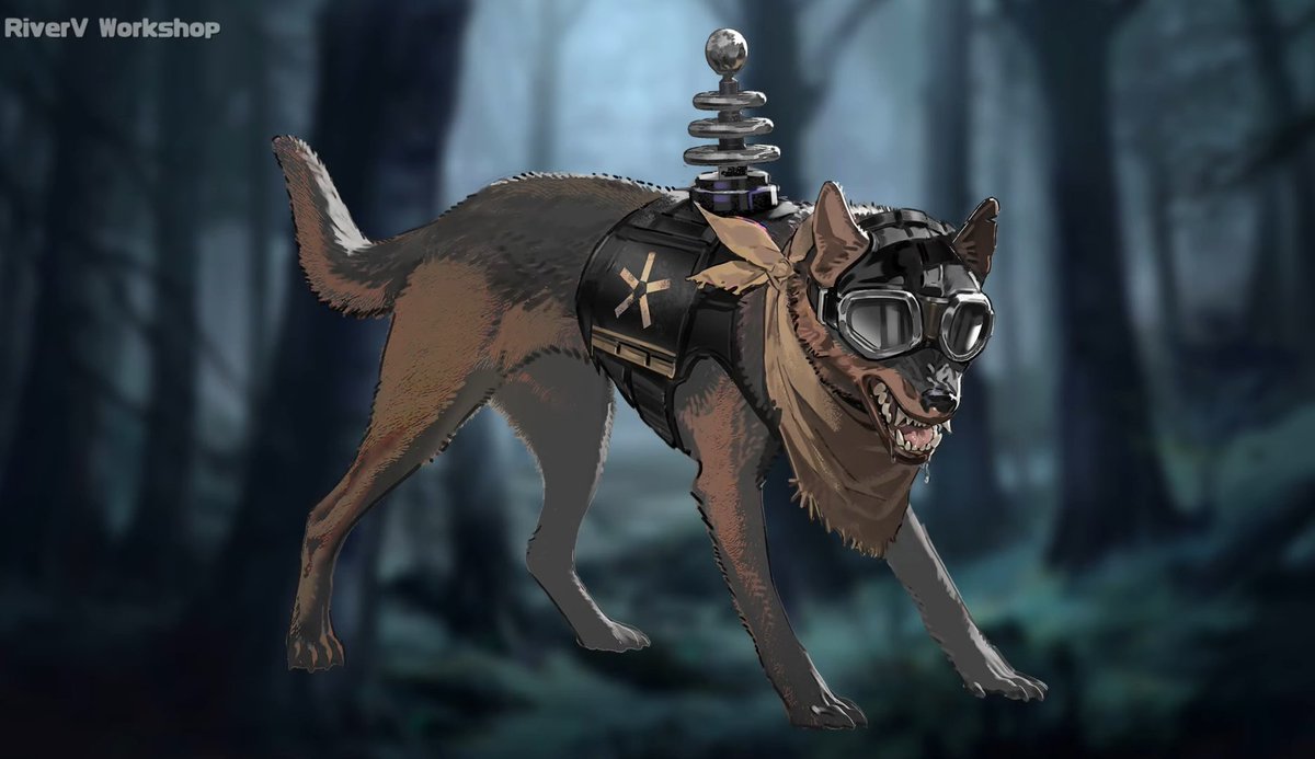 Buldrokastee's tweet photo. It's funny on how these 3 forms of doggo exist in Arknights and I love it. https://t.co/a4IU4raXjv