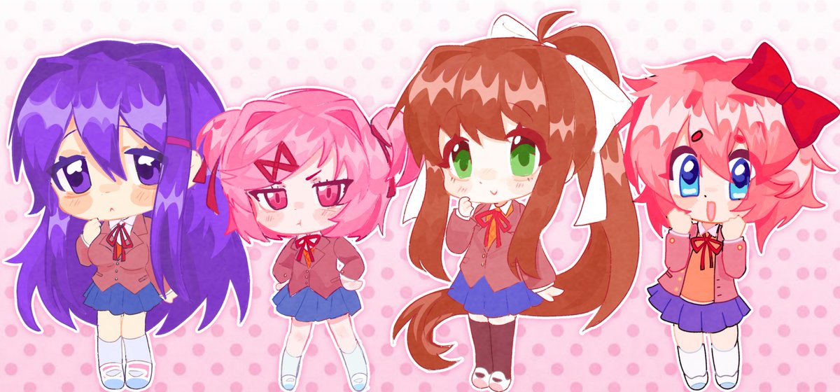 sayoribbon's tweet photo. 𑣲⋆chibi chibi literature club!  ⊹ ࣪ ˖
#ddlc #dokidokiliteratureclub https://t.co/KfKMsTJhXo