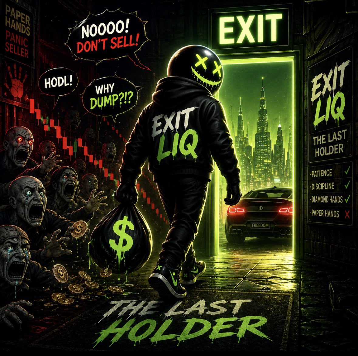 jojohereitsme's tweet photo. Everyone panicked. Everyone sold. 📉

But one holder stayed calm and kept walking.

No fear. No noise. No paper hands.

Only conviction. Only the exit. 🟢🚪

$EXIT — THE LAST HOLDER. 💀🔥
@ExitLiquidity_1 
@sohigh_00 https://t.co/U7eTwyq5nm
