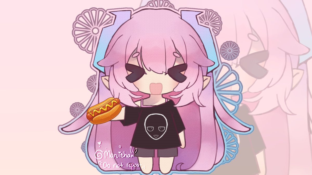 MaruichanTV's tweet photo. Want some hot dogs? 

#chibmin https://t.co/GEVwLkbRAy