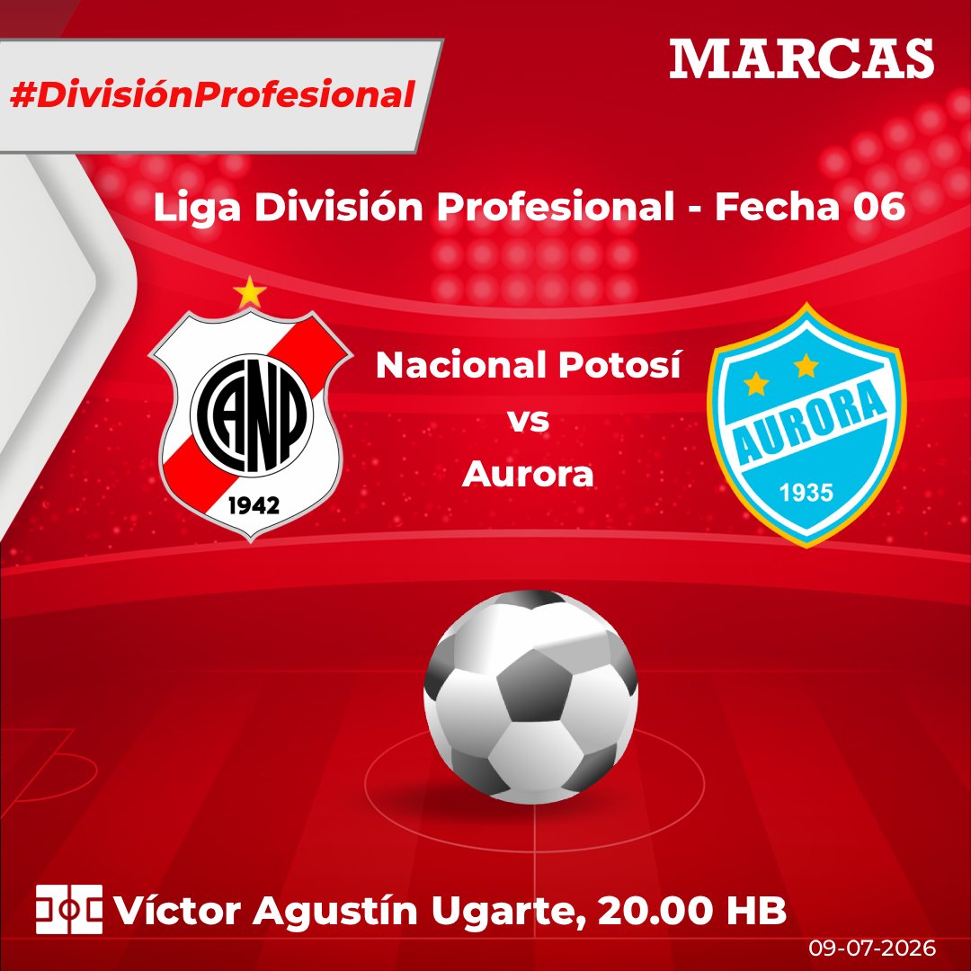 MarcasLaRazon's tweet photo. @LaRazon_Bolivia ⏰ Comienza el Partido 

#NacionalPotosí vs #Aurora

🏟️ Víctor Agustín Ugarte 
📆 Fecha 06
🏆 Liga de la División Profesional 🇧🇴

#DivisiónProfesional #LigaDivisiónProfesional
@LaRazon_Bolivia https://t.co/voZxMG4tx2